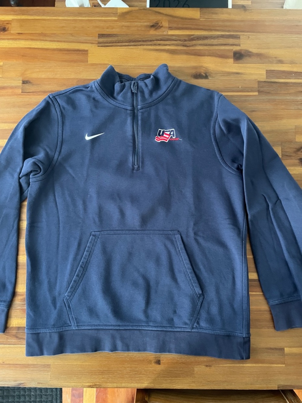 Nike USA hockey Navy Half-Zip Pullover, Men’s Medium